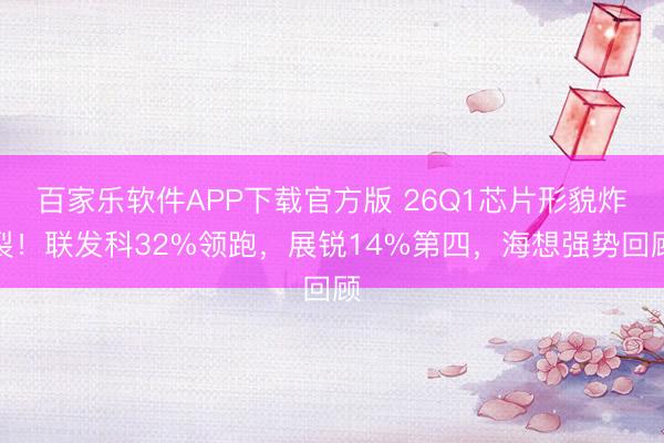 百家乐软件APP下载官方版 26Q1芯片形貌炸裂！联发科32%领跑，展锐14%第四，海想强势回顾