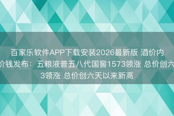 百家乐软件APP下载安装2026最新版 酒价内参6月14日价钱发布：五粮液普五八代国窖1573领涨 总价创六天以来新高